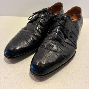 Neiman Marcus Mens Alligator Oxford shoes 10D - Made in Italy